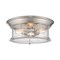 Z-Lite Sonna 3 Light Flush Mount, Brushed Nickel And Clear Seedy 727F16-BN - alternate 1